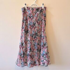 Nasty Gal Floral Lined Midi Skirt